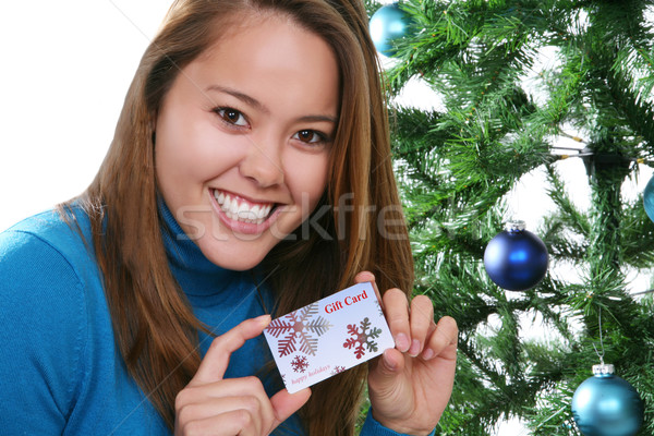 Natale donna carta regalo bella ragazza Foto d'archivio © nruboc