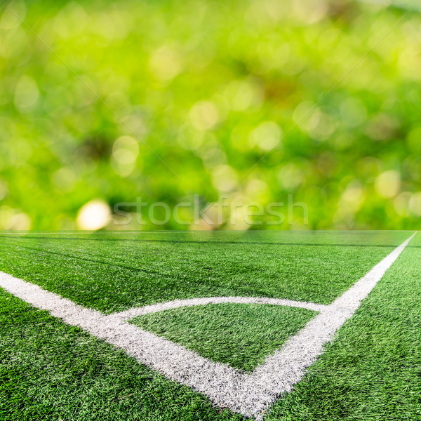 Sarok futballpálya zöld bokeh futball természet Stock fotó © nuiiko
