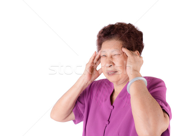 Asian Senior Thai woman having headace. Stock photo © nuiiko