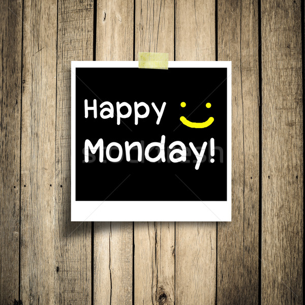 Happy Monday on grunge wooden background with copy space Stock photo © nuiiko