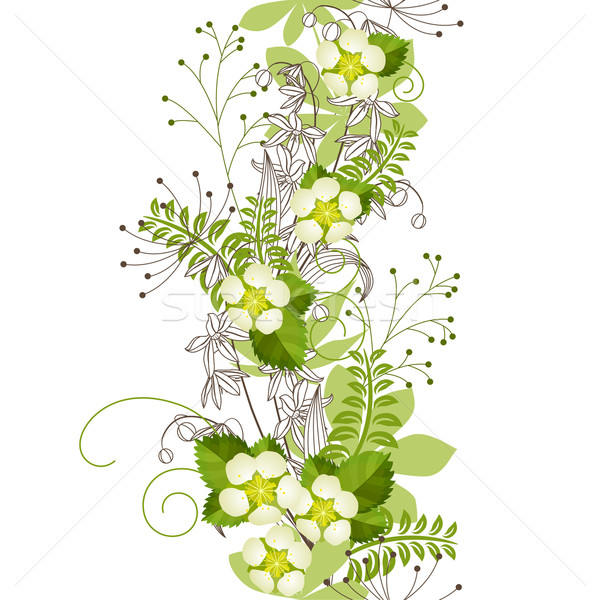 Bezszwowy pionowy kwiatowy pastel wzór lasu Zdjęcia stock © nurrka