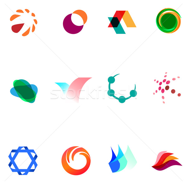 12 colorful vector symbols: (set 26) Stock photo © nurrka
