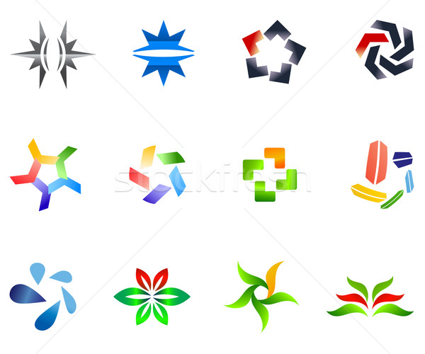 12 colorful vector symbols: (set 4) Stock photo © nurrka