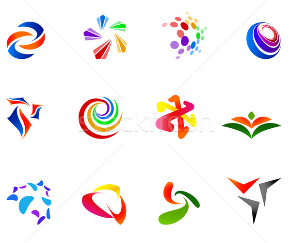 12 colorful vector symbols: (set 7) Stock photo © nurrka