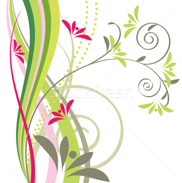 Floral stilisierten Blumen Wirbel Blume Stock foto © nurrka