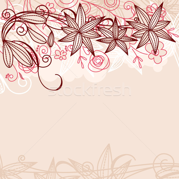 Floral pastel cadre contour fleurs beige [[stock_photo]] © nurrka