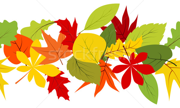 Seamless border with autumn leaves Stock photo © nurrka