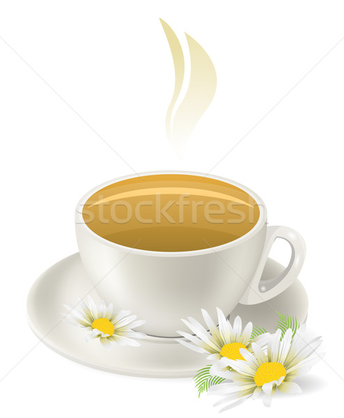 Ceaşcă fierbinte ceai din plante musetel ceai Imagine de stoc © nurrka