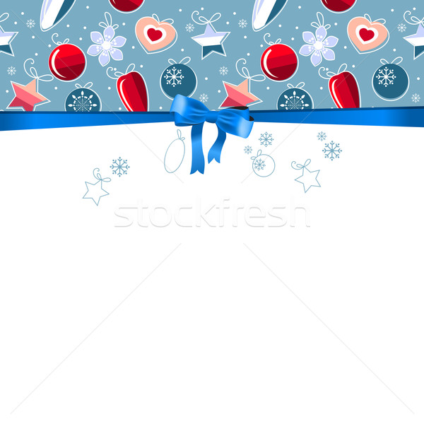 Niebieski ramki kontur christmas łuk Zdjęcia stock © nurrka