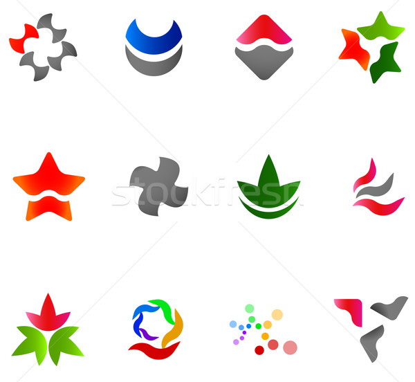 12 colorful vector symbols: (set 13) Stock photo © nurrka
