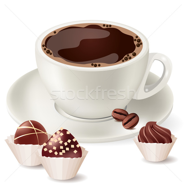Stock photo: Cup of hot coffee