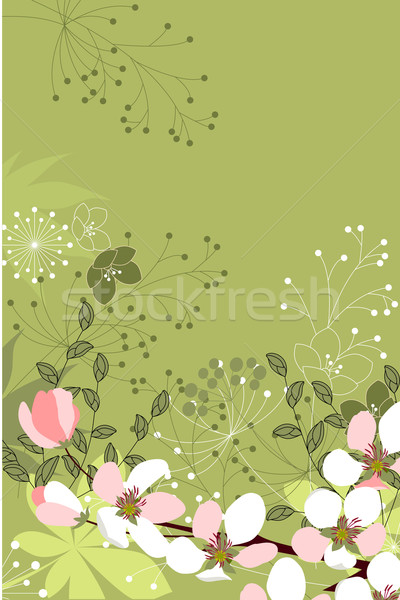 Floral stilisierten Blumen dunkel Kontur Blume Stock foto © nurrka