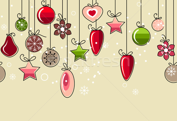 Naadloos kerst patroon opknoping decoratie abstract licht Stockfoto © nurrka