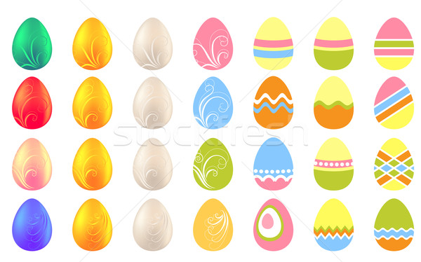 Set diferit ouă de Paşti destul de primăvară proiect Imagine de stoc © nurrka