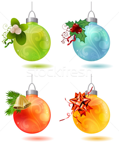 Different christmas glass balls Stock photo © nurrka