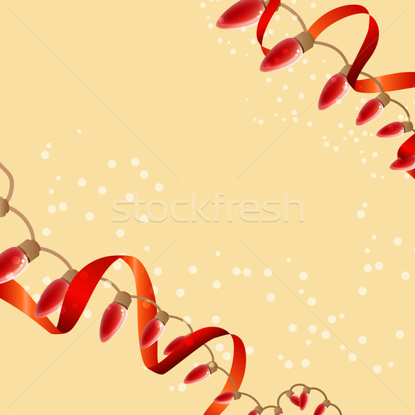 Girlande rot Lampen beige glücklich Stock foto © nurrka