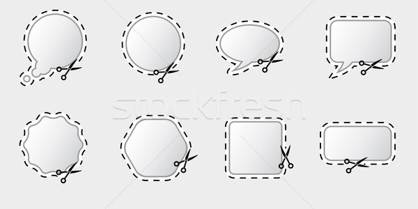 Set of different contour stickers Stock photo © nurrka