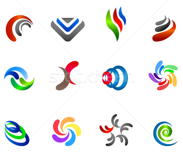 12 colorful vector symbols: (set 5) Stock photo © nurrka