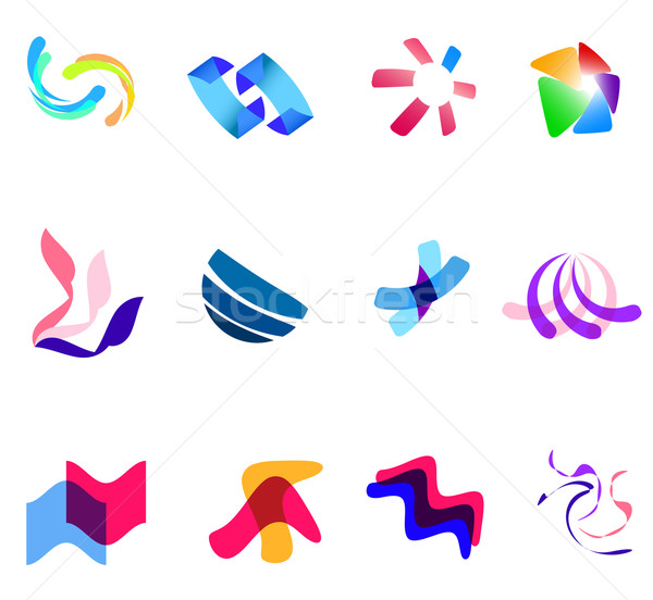12 colorful vector symbols: (set 27) Stock photo © nurrka