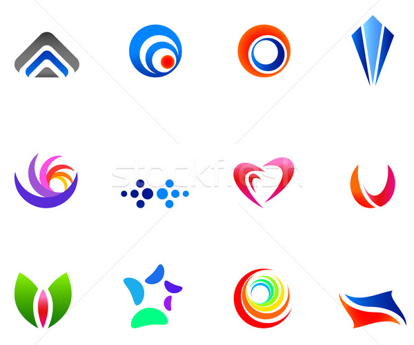 12 colorful vector symbols: (set 6) Stock photo © nurrka