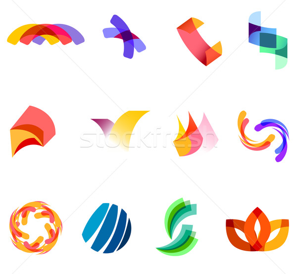 12 colorful vector symbols: (set 20) Stock photo © nurrka