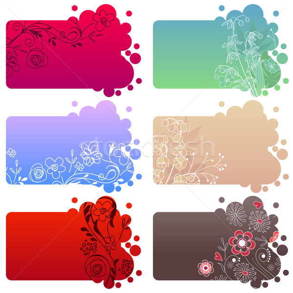 Set of different floral frames Stock photo © nurrka