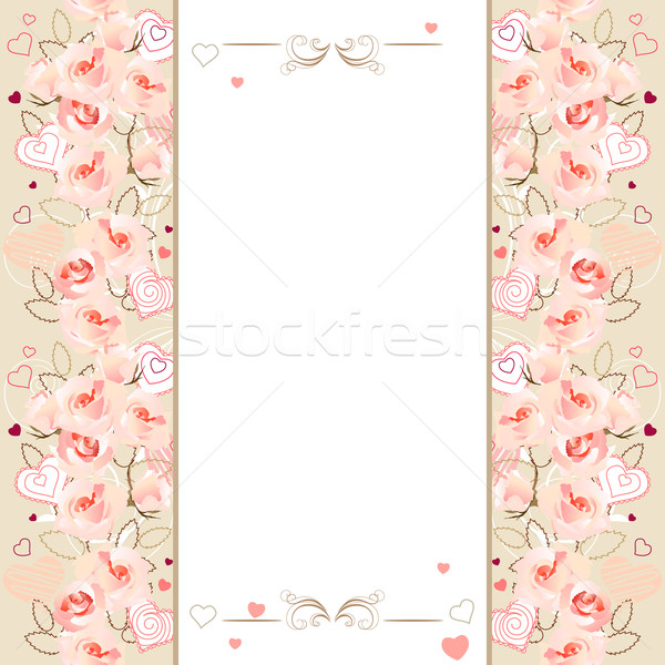 Zdjęcia stock: Ramki · różowy · róż · biały · pionowy