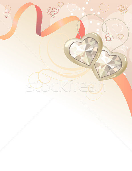 Pastel panglică gems valentine felicitare Imagine de stoc © nurrka