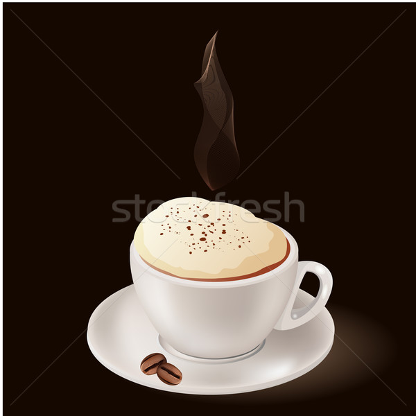 Tasse chaud tasse de café café vapeur noir [[stock_photo]] © nurrka