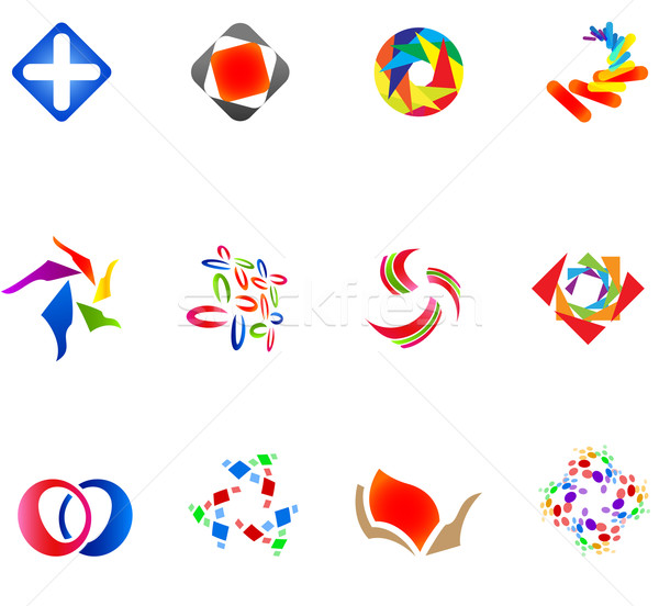 12 colorful vector symbols: (set 14) Stock photo © nurrka
