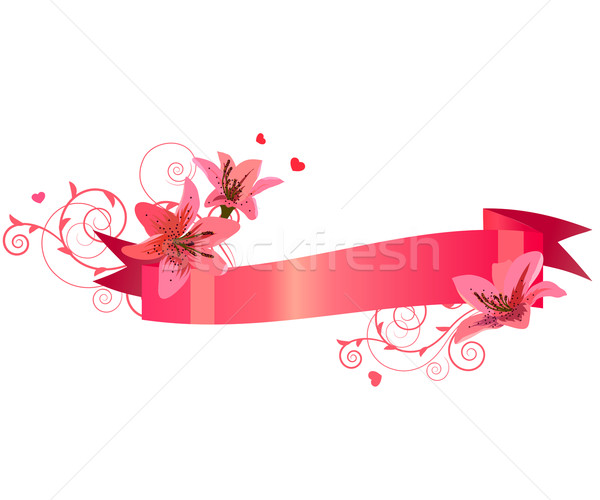 Сток-фото: цветочный · баннер · розовый · изолированный