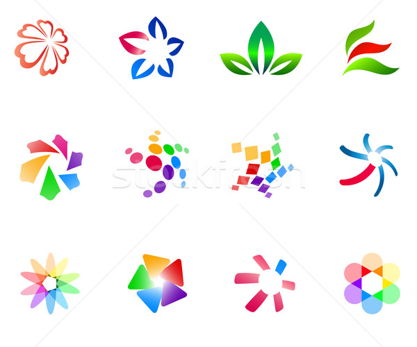 12 colorful vector symbols: (set 3) Stock photo © nurrka