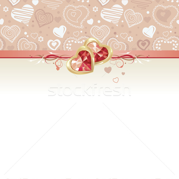 Zdjęcia stock: Kartkę · z · życzeniami · serca · biały · stylizowany · miłości
