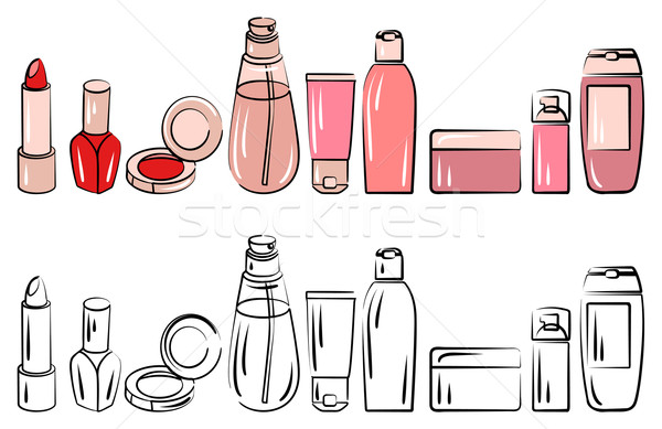 Cosmétiques contour femme design [[stock_photo]] © nurrka