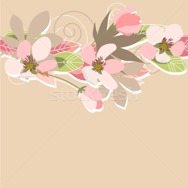 цветочный стилизованный цветы розовый растений цветок Сток-фото © nurrka