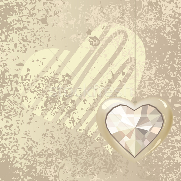 Herz Licht Valentinsdag Grußkarte hängen Gold Stock foto © nurrka