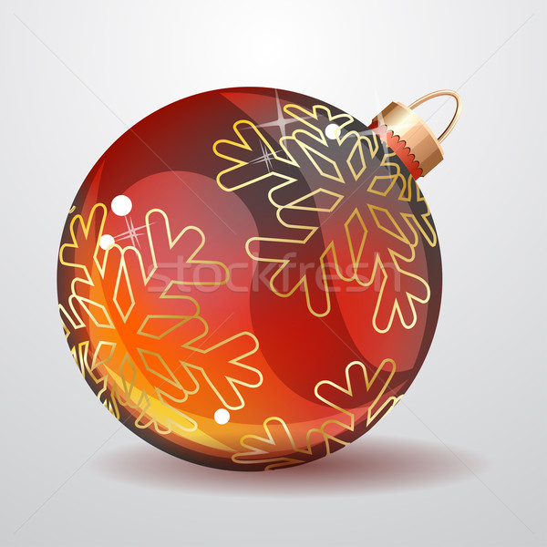 Rot Glas Weihnachten Ball isoliert weiß Stock foto © nurrka