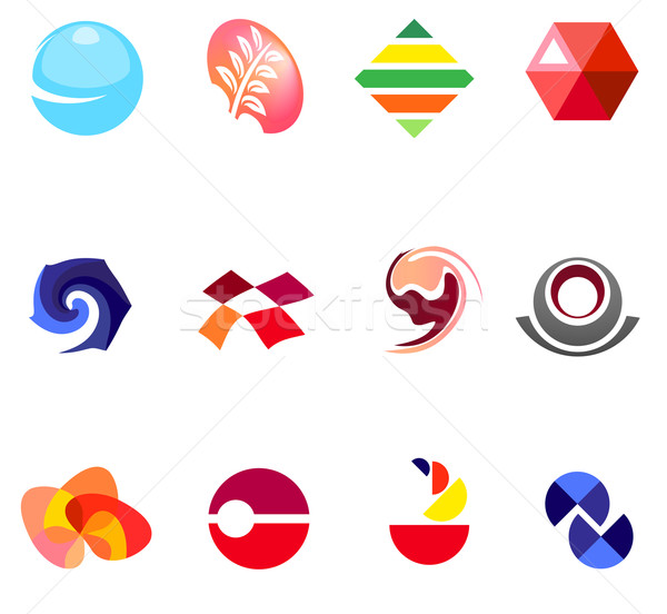 12 colorful vector symbols: (set 22) Stock photo © nurrka