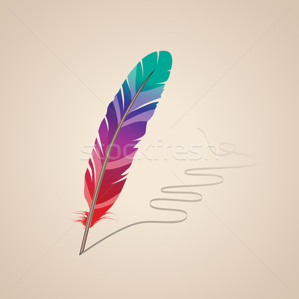 Stock photo: Many-coloured feather