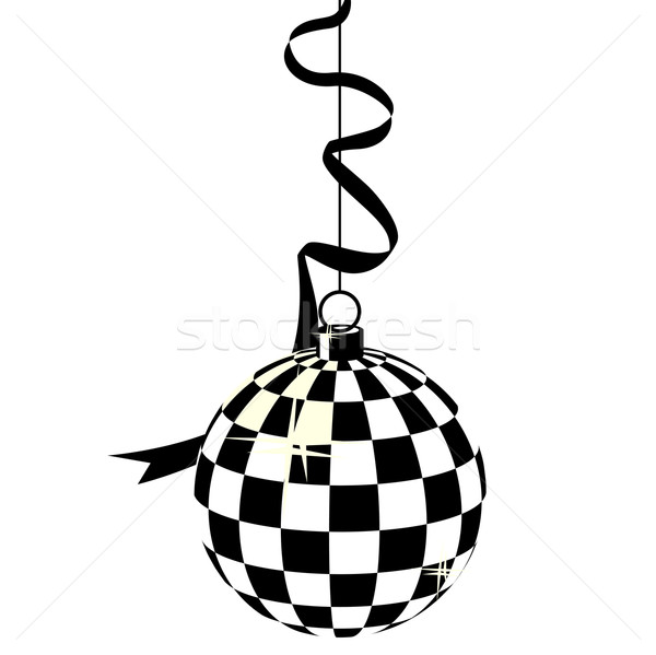 Bianco · nero · specchio · palla · stilizzato · impiccagione · disco · ball  - illustrazione vettoriale © nurrka (#1212430)