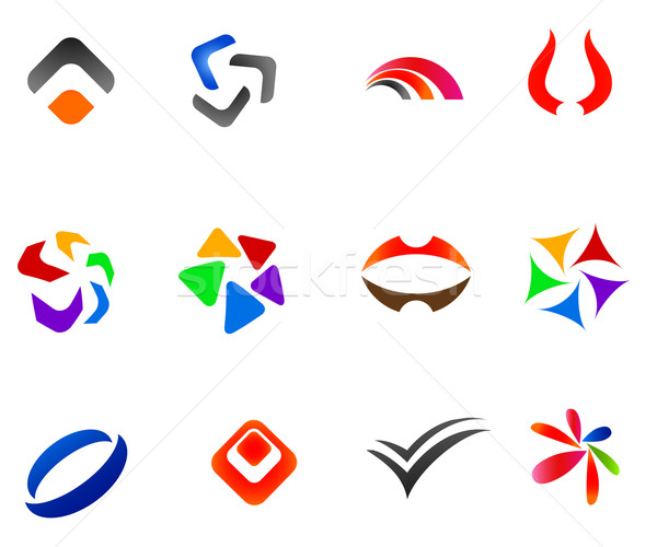 12 colorful vector symbols: (set 2) Stock photo © nurrka