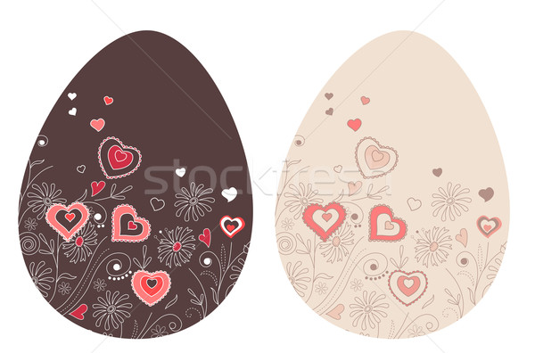 Deux œufs de Pâques joli printemps coeurs forêt [[stock_photo]] © nurrka