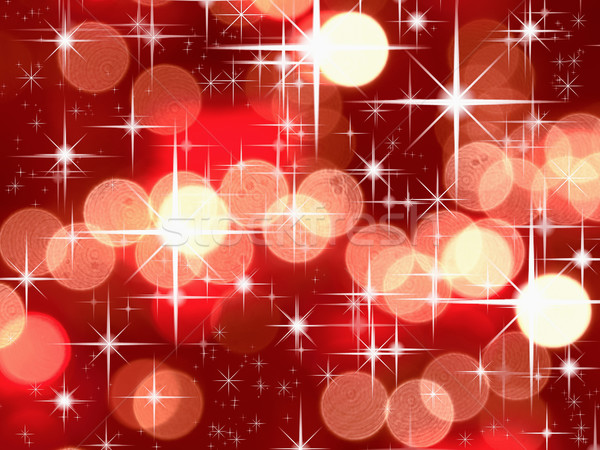 ストックフォト: 明るい · 星 · 赤 · ぼけ味 · 抽象的な · クリスマス