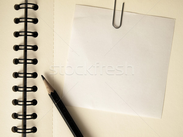 Levélpapír gemkapocs notebook fekete ceruza papír Stock fotó © nuttakit