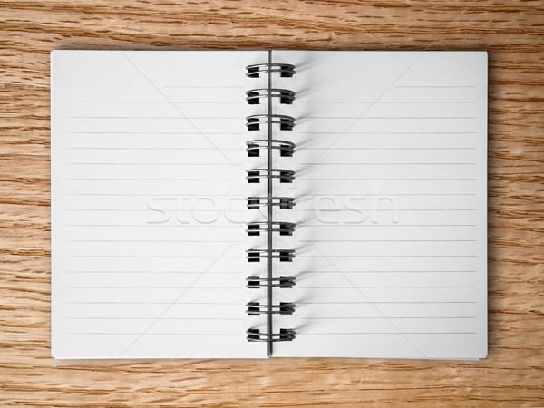 Blanco cuaderno rojo roble madera abierto Foto stock © nuttakit