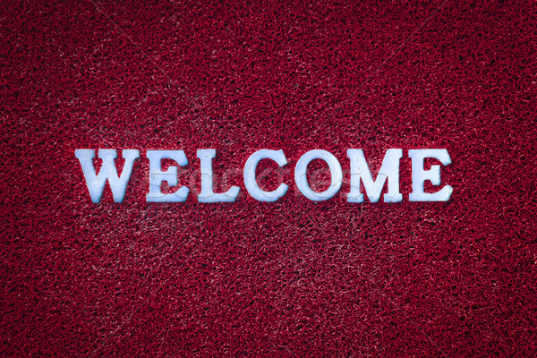 Welcome Text on Red Carpet Stock photo © nuttakit