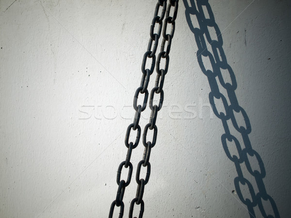 Kette linear Schatten weiß Wand Metall Stock foto © nuttakit