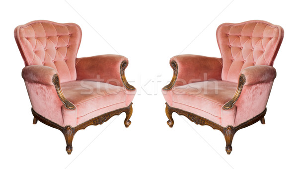 雙胞胎 豪華 復古 武器 椅子 孤立 商業照片 © nuttakit