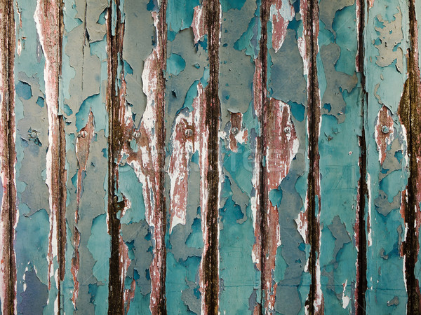 Old green chipping wood wall Stock photo © nuttakit