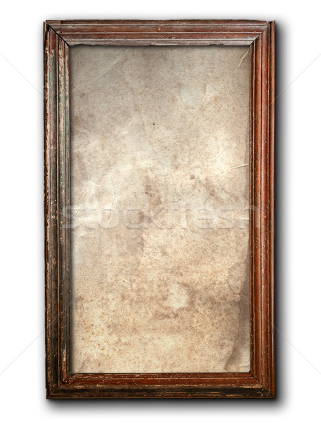 Oud hout frame grunge papier witte textuur Stockfoto © nuttakit